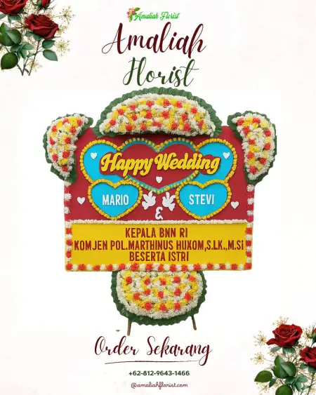 Papan Bunga Pernikahan Bedahan